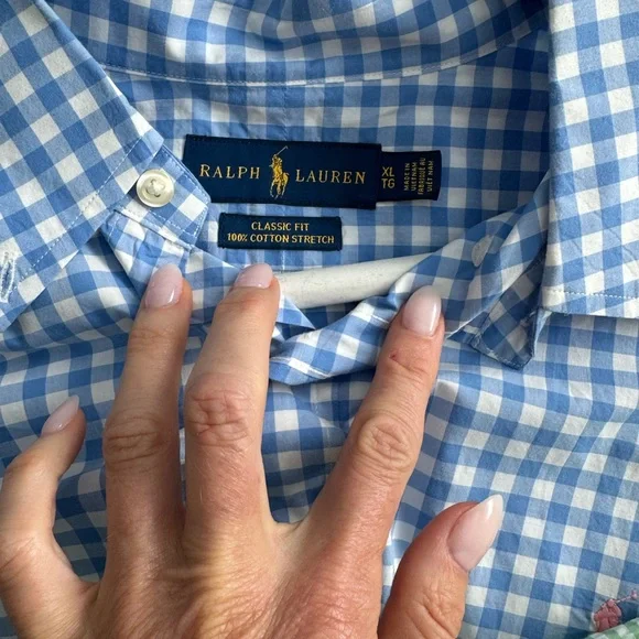 Ralph Lauren Men's Checkered Shirts - Green, Blue, White, Grey - Picture 3 of 5